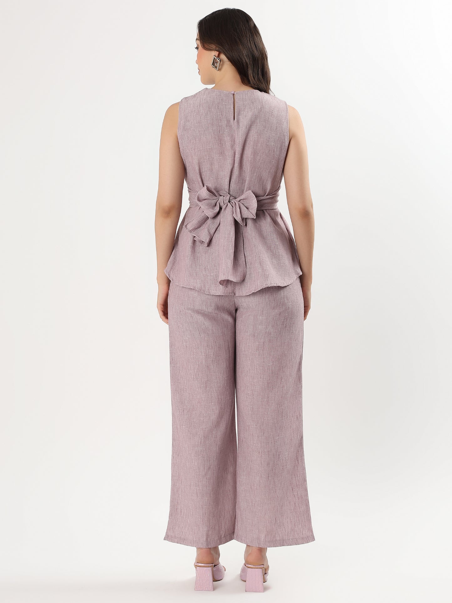 Lilac Waist Wrap Drape Set (TOP+BOTTOM)