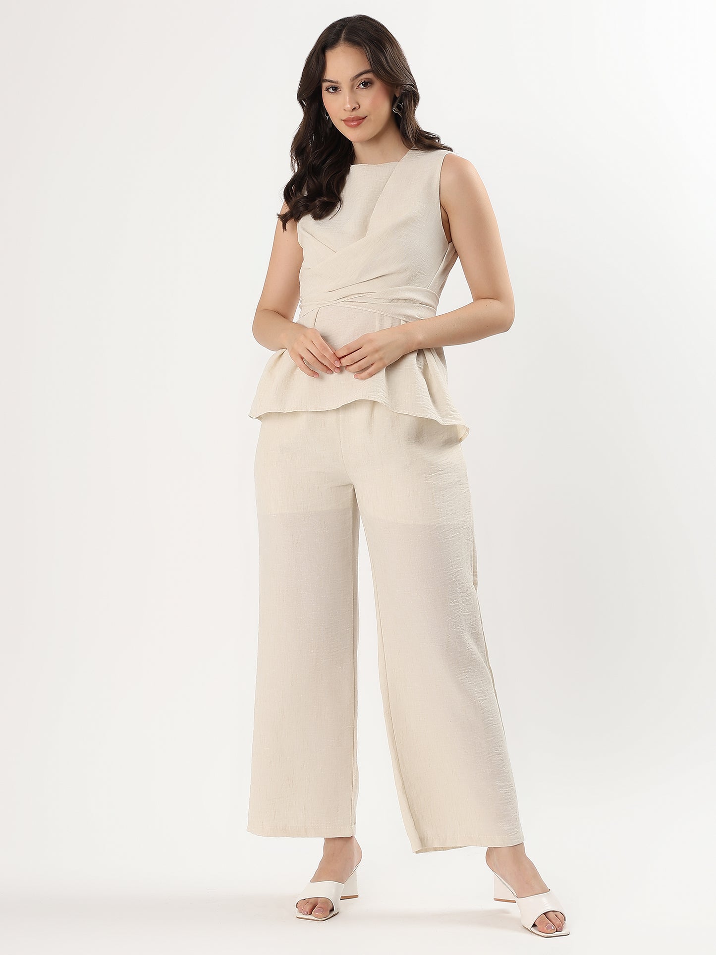 Lilac Waist Wrap Drape Set (TOP+BOTTOM)