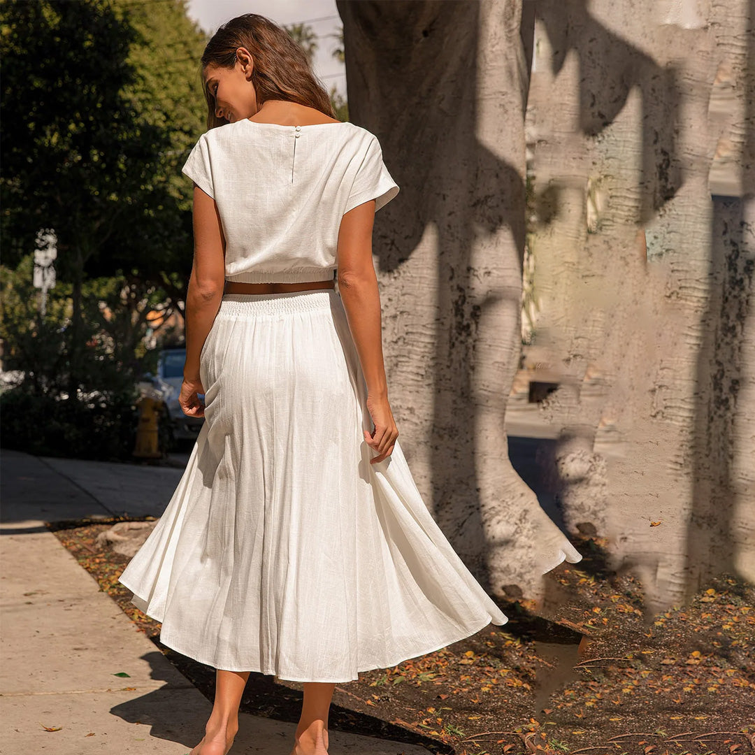 Brings You Back Ivory Two-Piece Midi Dress