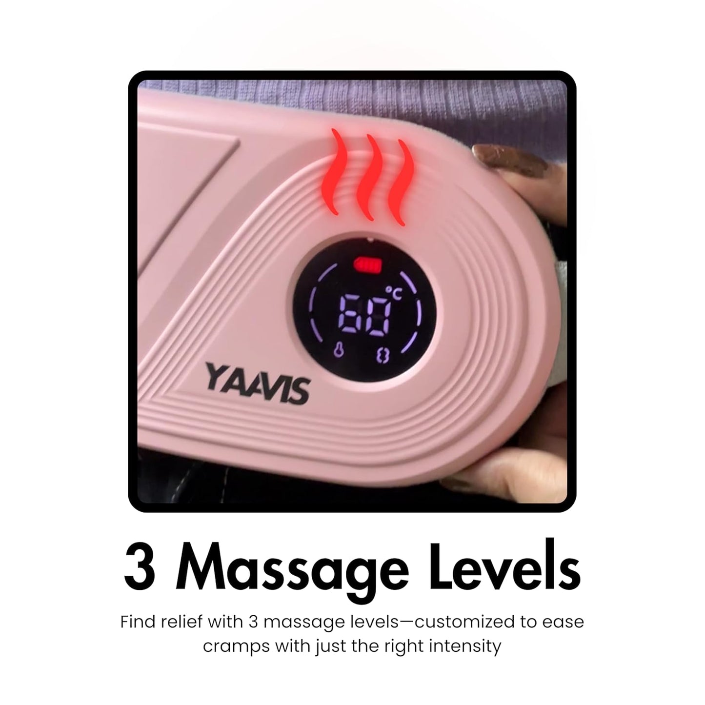 YAAVIS Period Cramp Heating Pad & Massager β Portable Rechargeable Pain Relief Belt
