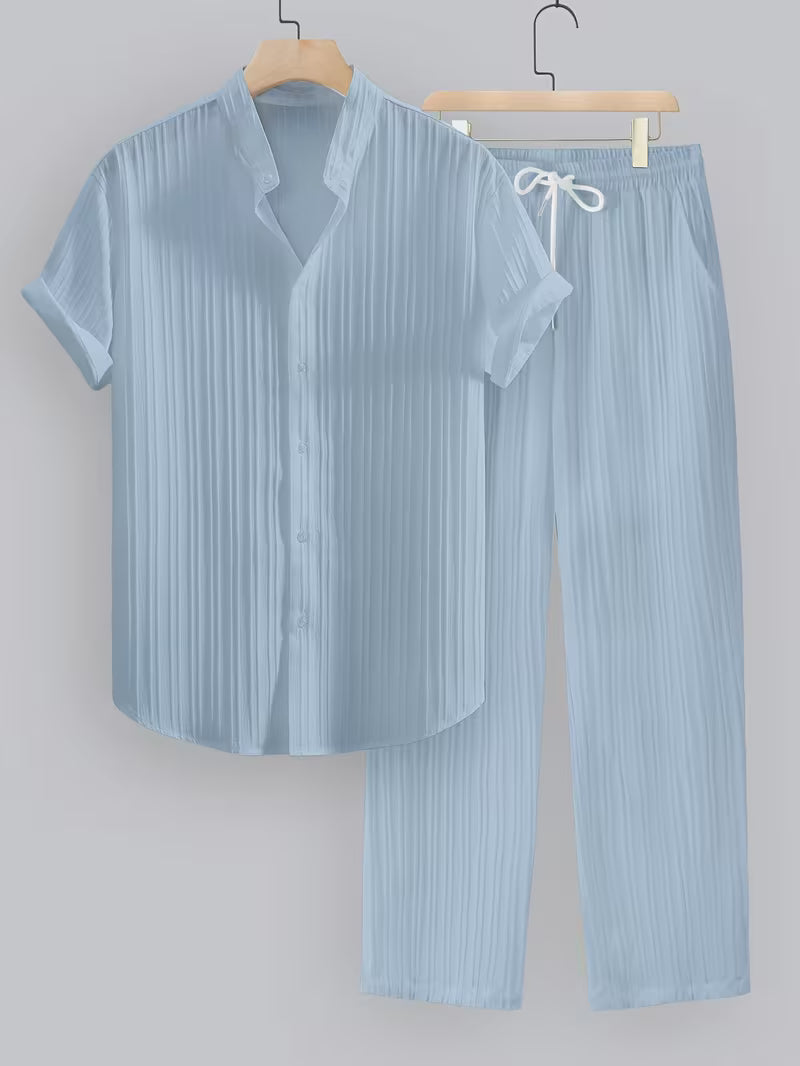 Men's Fashionable Cord Set Shirt Suit 2.0 (Shirt+BOTTOM)