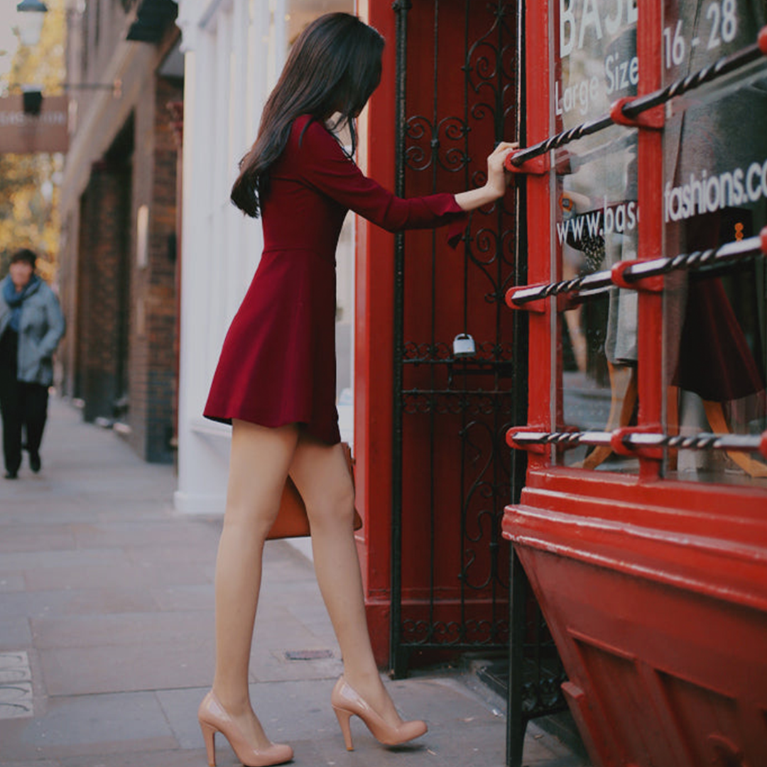 Midnight Garden Wine Red dress