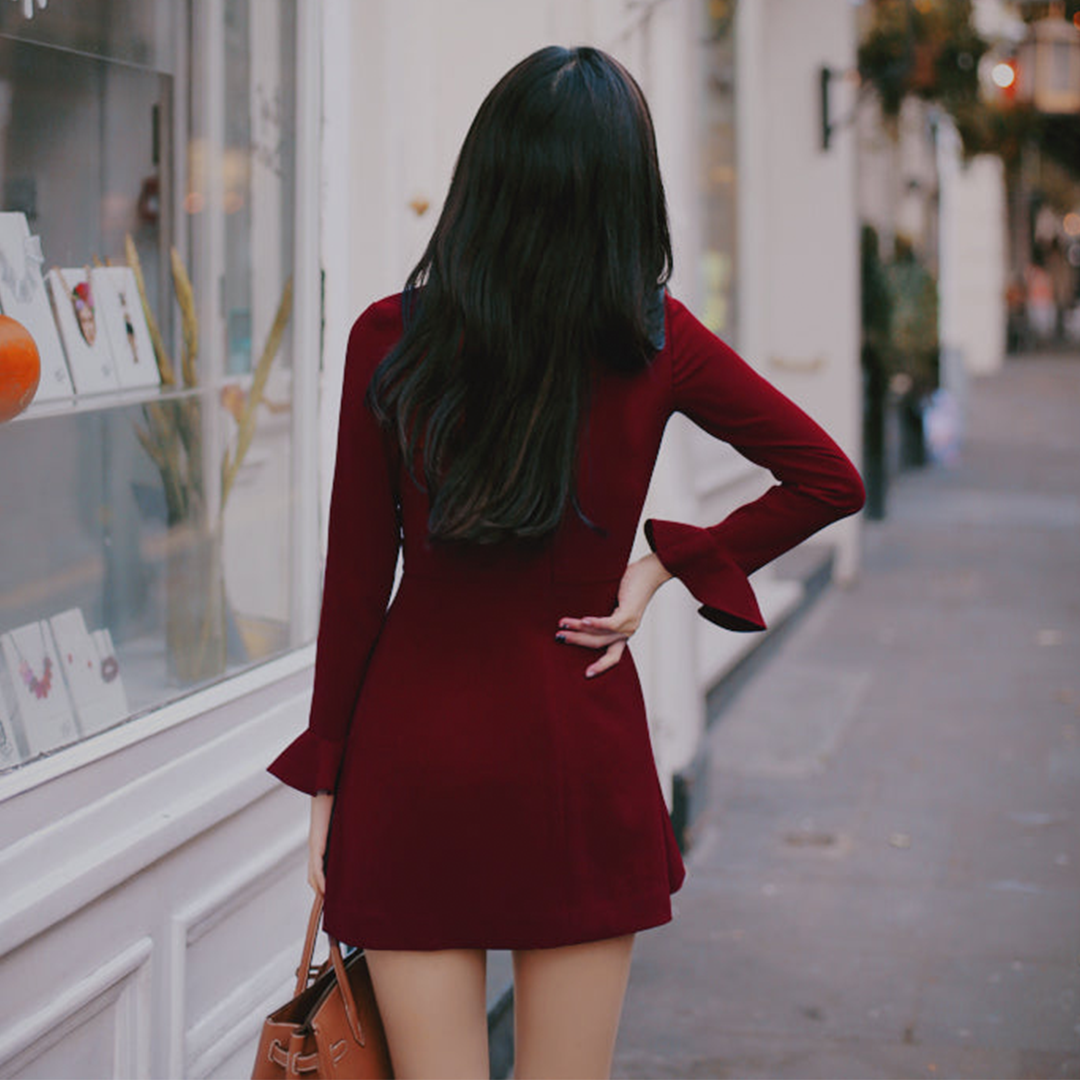 Midnight Garden Wine Red dress