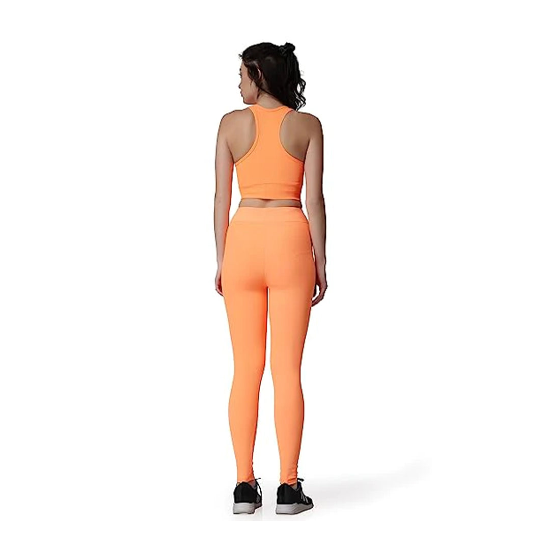 Ultimate Comfort and Style: High Waisted Workout Leggings and Crop Top Set for Women That Elevate Your Fitness Game In Orange