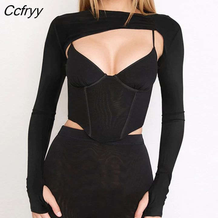 Kai Bustier Black crop top for Women