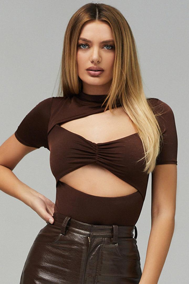 Brown Sepia Shapewear Bodysuit For Women