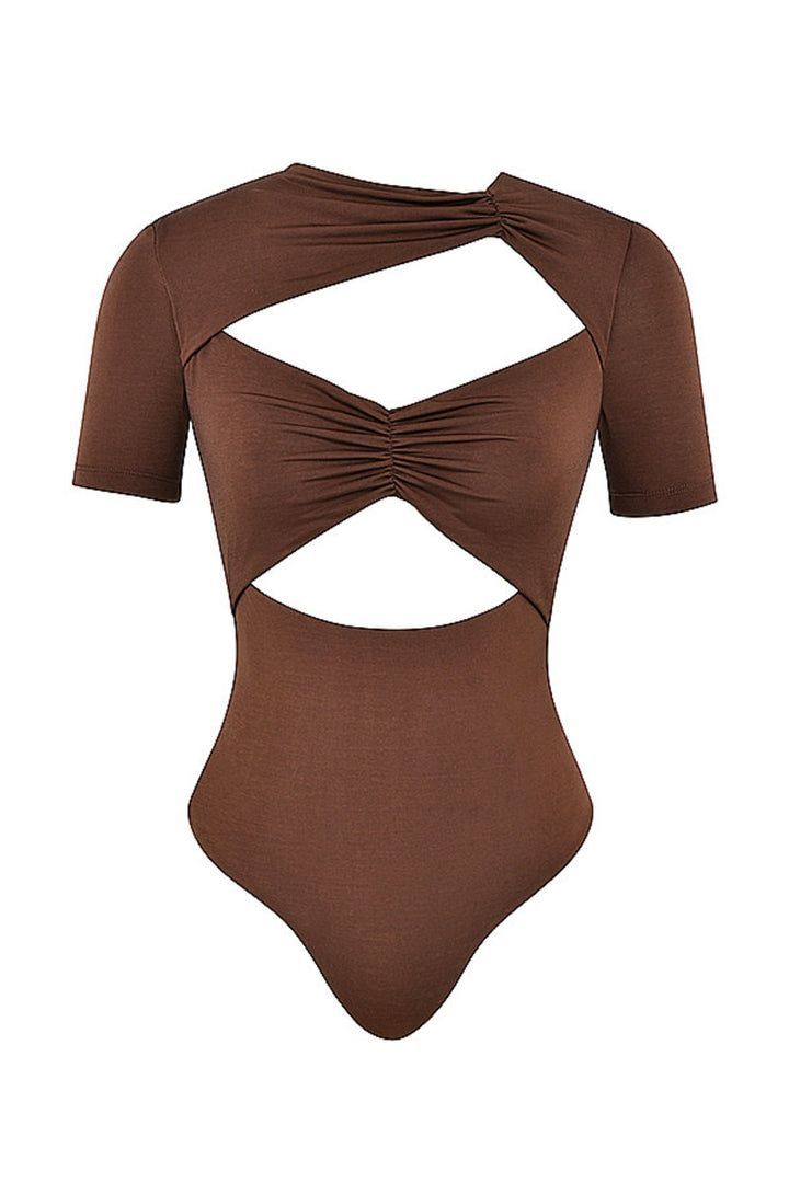Brown Sepia Shapewear Bodysuit For Women
