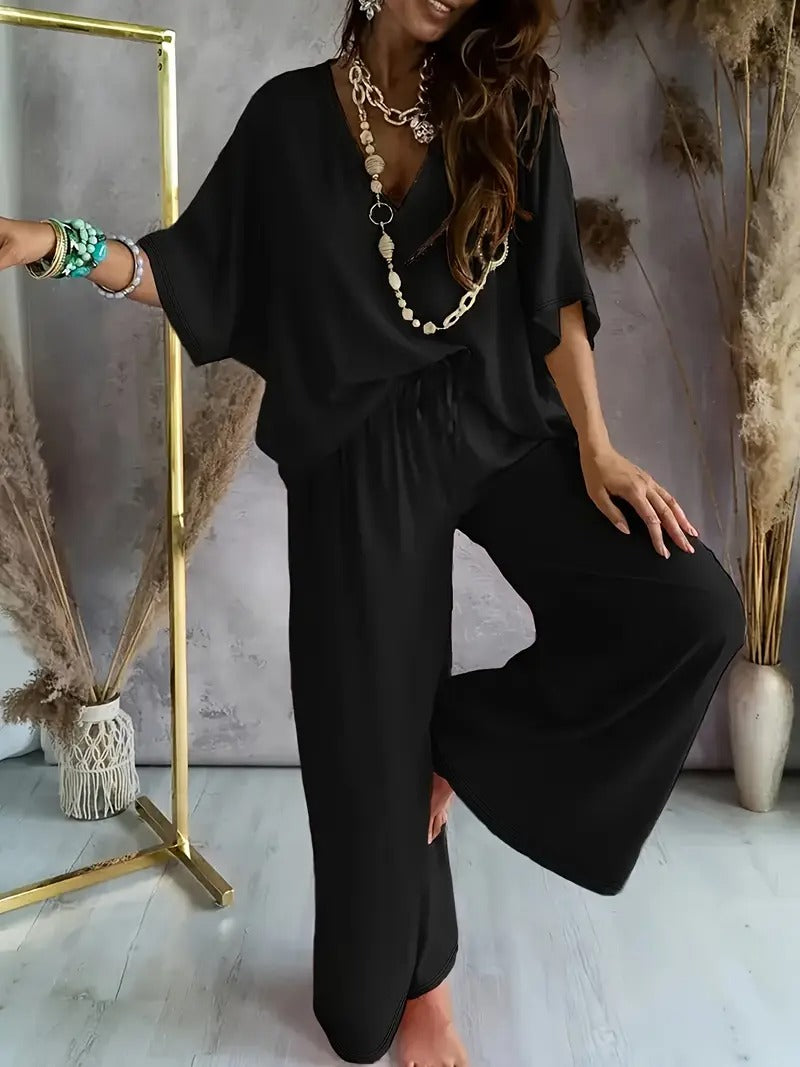 Fashion Women's Suit Set (TOP+BOTTOM)