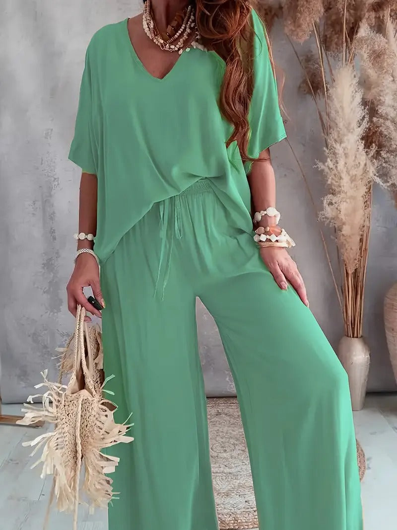 Fashion Women's Suit Set (TOP+BOTTOM)