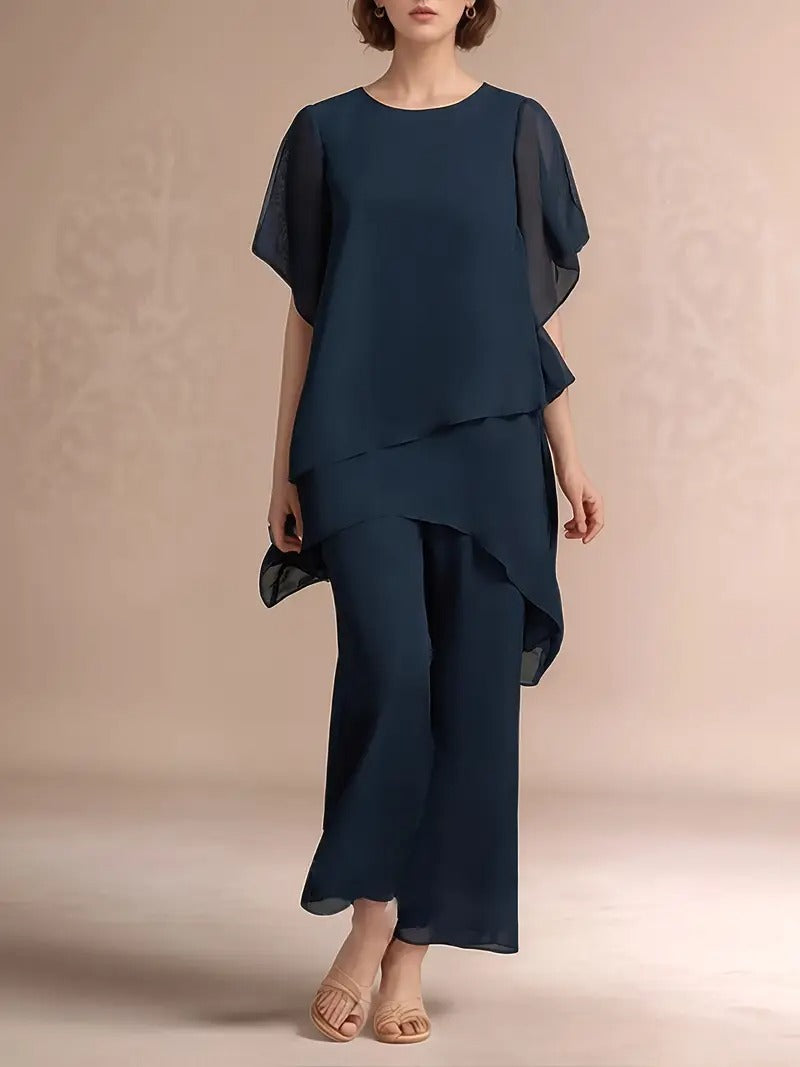 Marvellous Women Short Sleeve Elegant Fashion Suit 2.0 (TOP+BOTTOM)