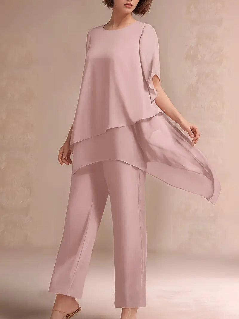 Marvellous Women Short Sleeve Elegant Fashion Suit 2.0 (TOP+BOTTOM)