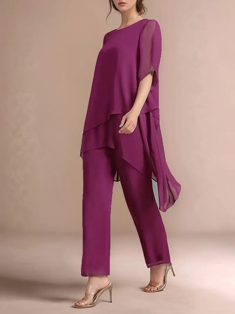 Marvellous Women Short Sleeve Elegant Fashion Suit 2.0 (TOP+BOTTOM)