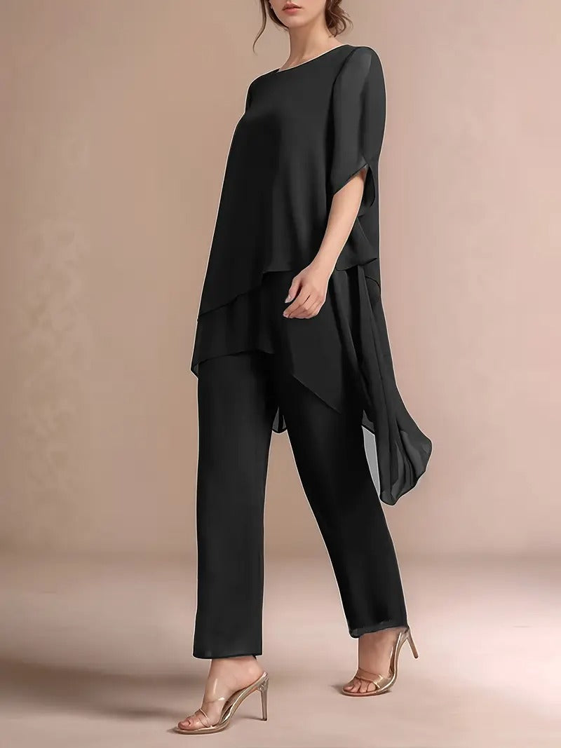 Marvellous Women Short Sleeve Elegant Fashion Suit 2.0 (TOP+BOTTOM)