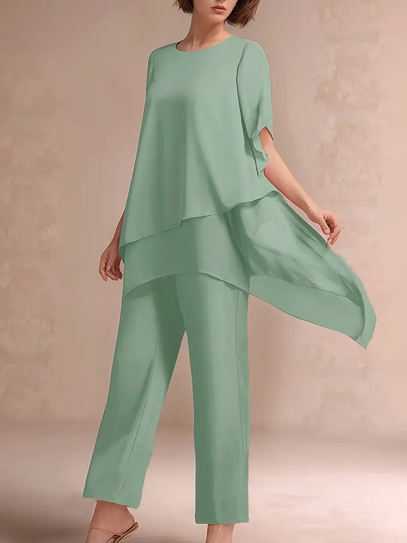 Marvellous Women Short Sleeve Elegant Fashion Suit (TOP+BOTTOM)
