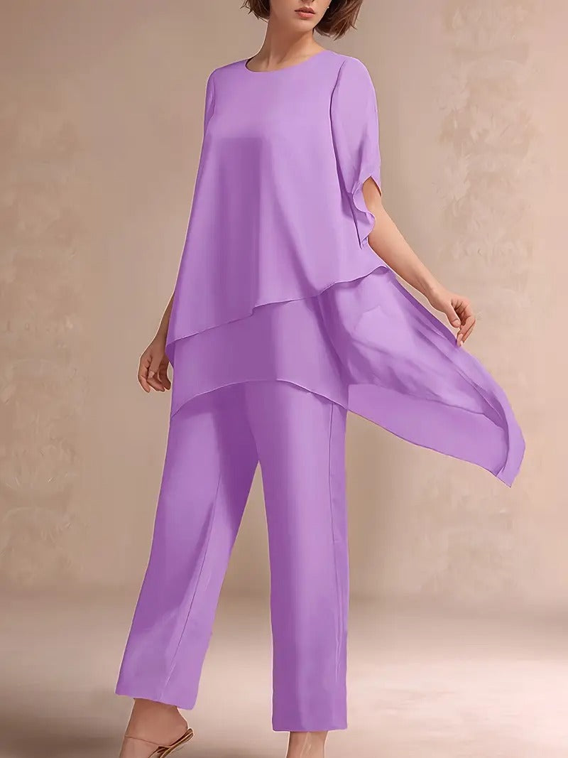 Marvellous Women Short Sleeve Elegant Fashion Suit (TOP+BOTTOM)