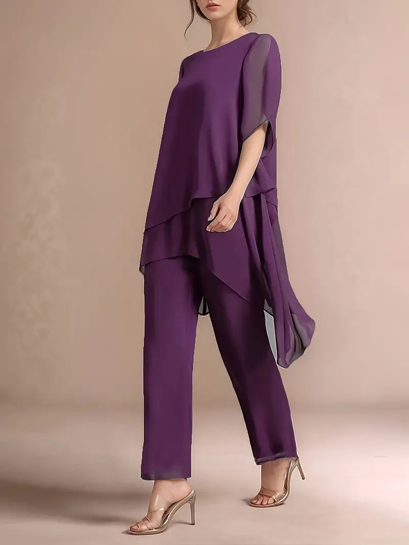 Marvellous Women Short Sleeve Elegant Fashion Suit 2.0 (TOP+BOTTOM)