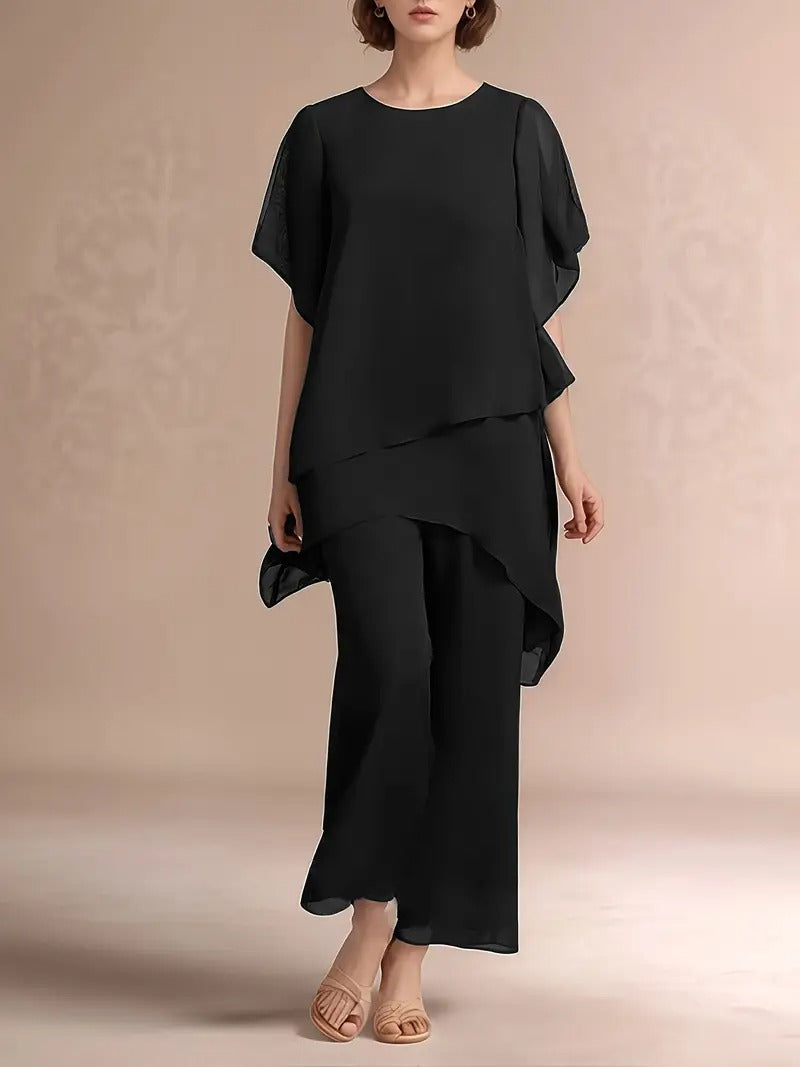 Marvellous Women Short Sleeve Elegant Fashion Suit 2.0 (TOP+BOTTOM)