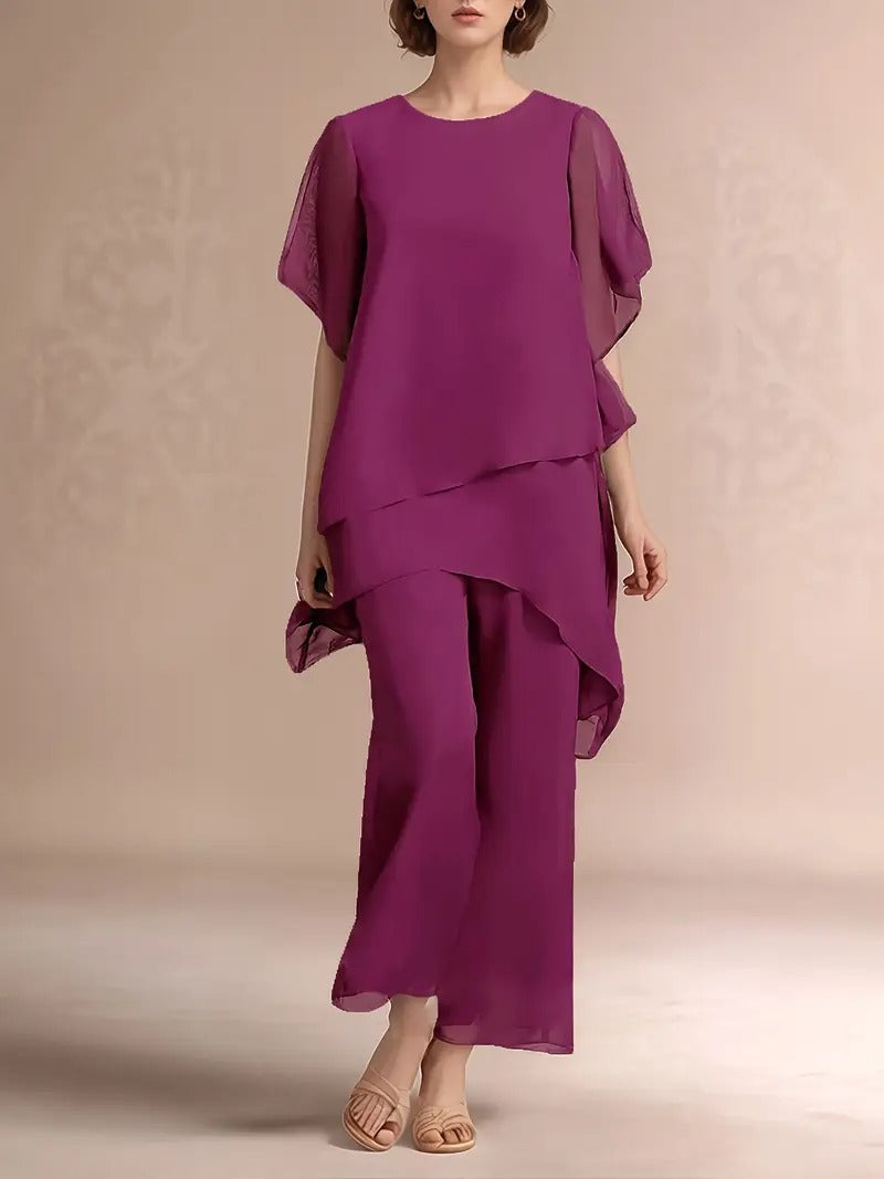 Marvellous Women Short Sleeve Elegant Fashion Suit 2.0 (TOP+BOTTOM)
