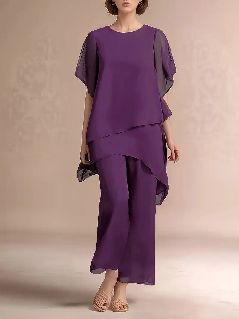 Marvellous Women Short Sleeve Elegant Fashion Suit 2.0 (TOP+BOTTOM)