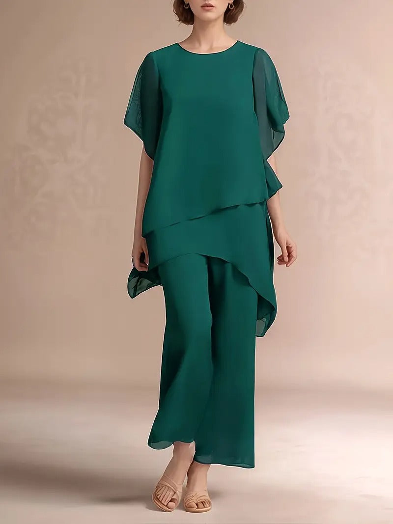 Marvellous Women Short Sleeve Elegant Fashion Suit 2.0 (TOP+BOTTOM)