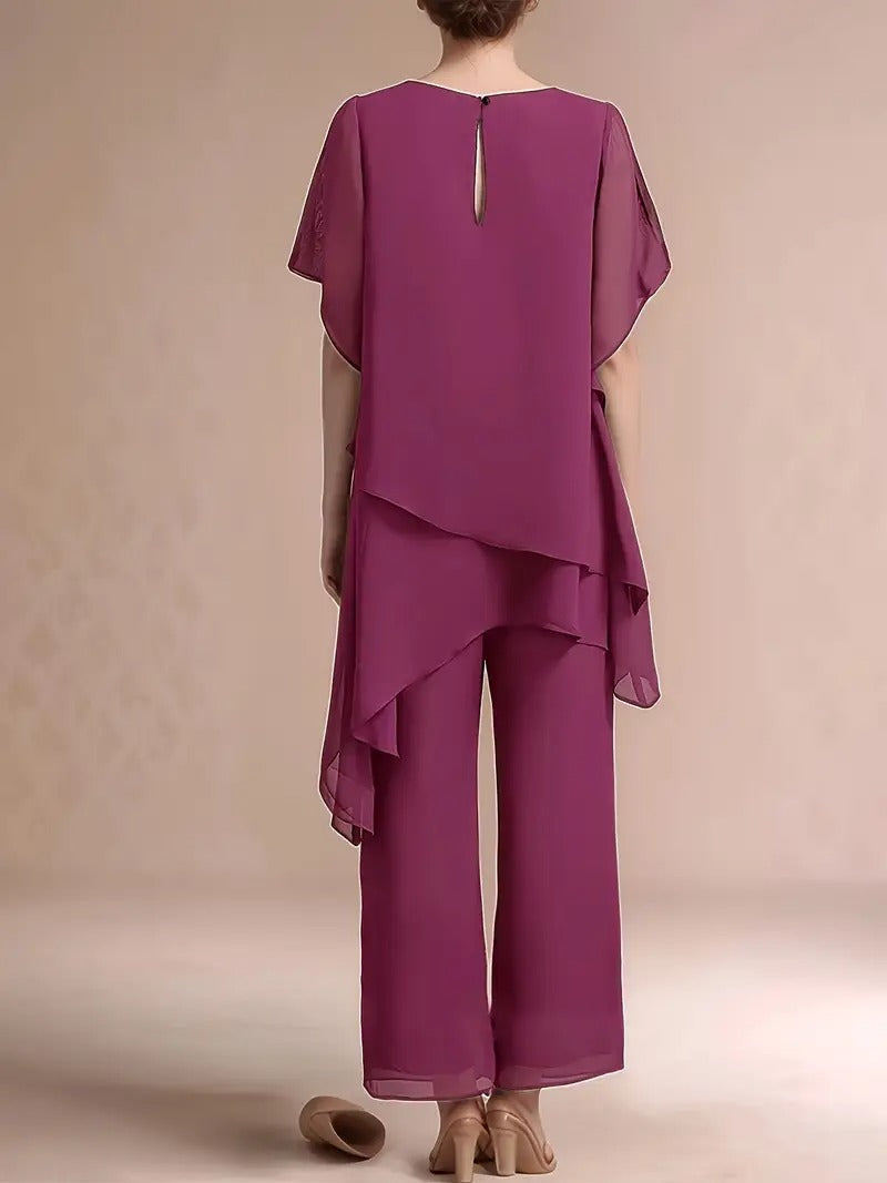 Marvellous Women Short Sleeve Elegant Fashion Suit 2.0 (TOP+BOTTOM)