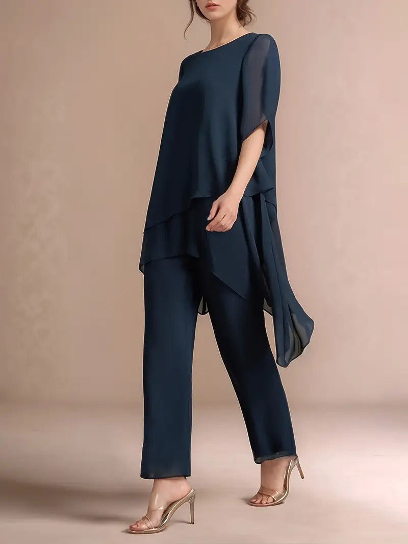 Marvellous Women Short Sleeve Elegant Fashion Suit 2.0 (TOP+BOTTOM)