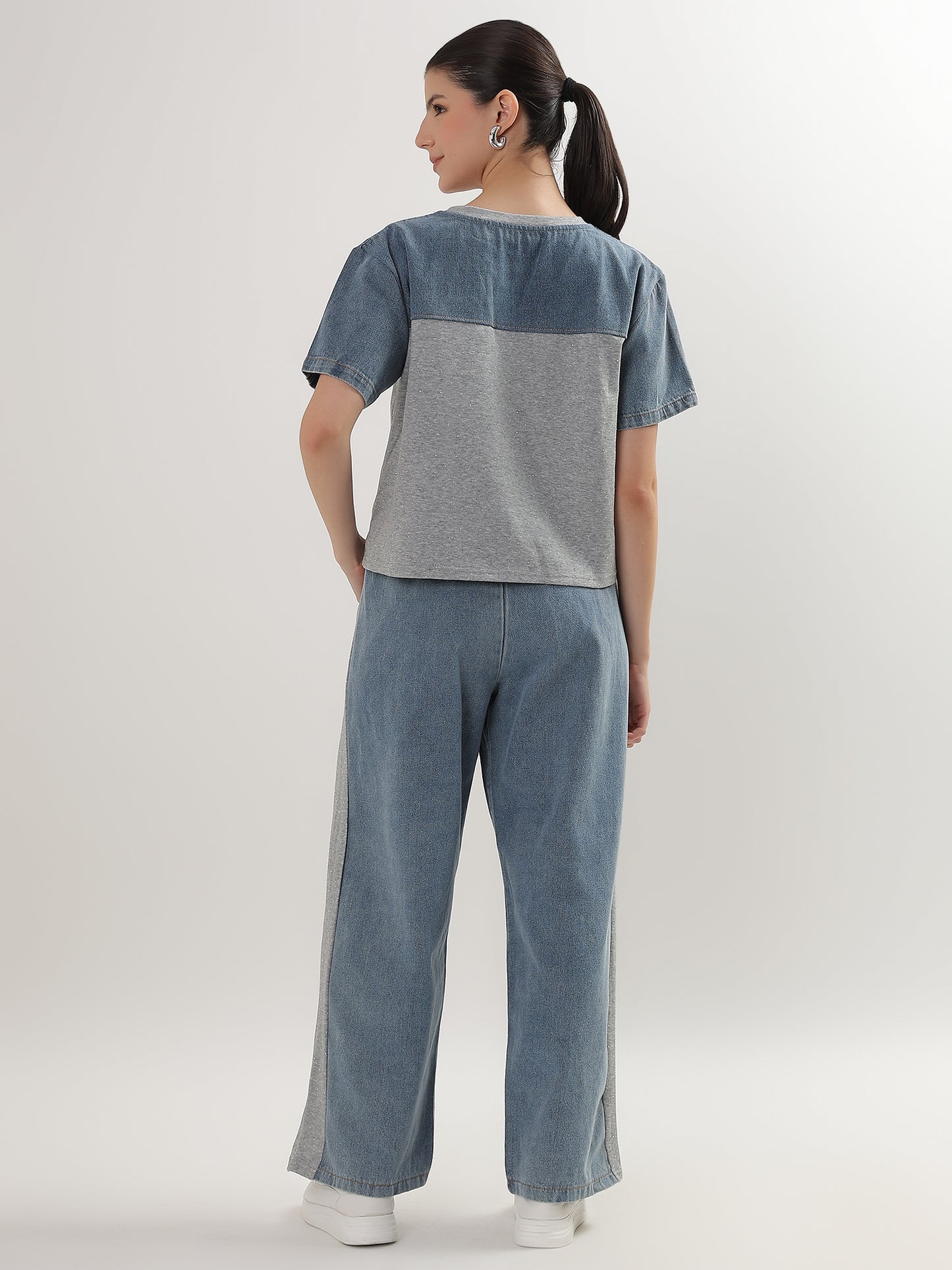 Indigo Hour Denim Elegance Co-ord (TOP+BOTTOM)