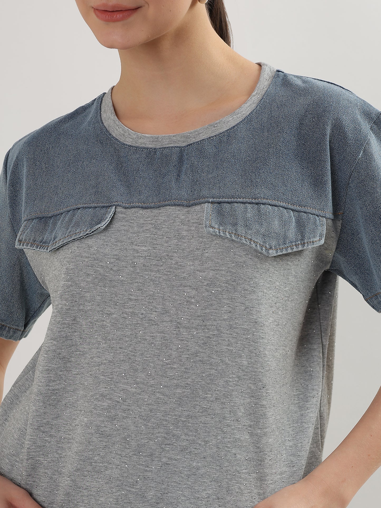 Indigo Hour Denim Elegance Co-ord (TOP+BOTTOM)