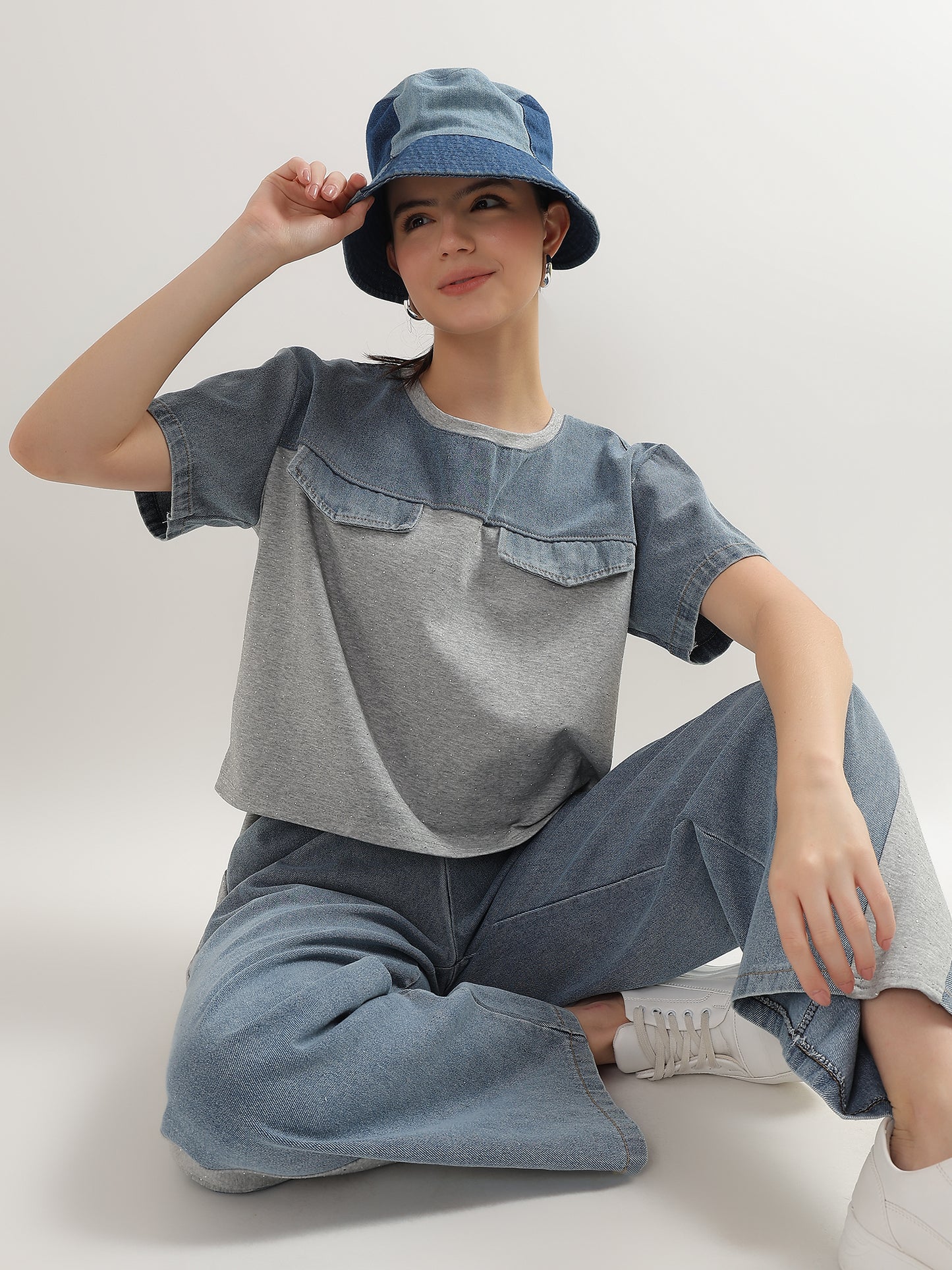 Indigo Hour Denim Elegance Co-ord (TOP+BOTTOM)