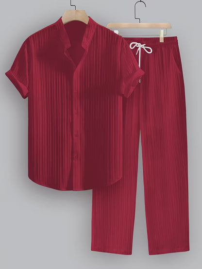 Men's Fashionable Cord Set Shirt Suit 2.0 (Shirt+BOTTOM)