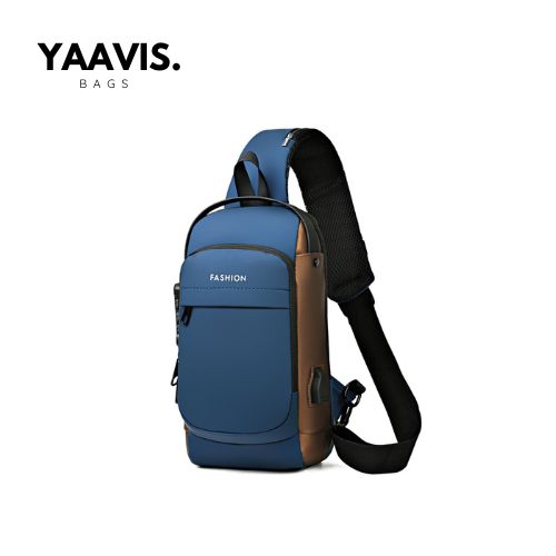 YAAVIS Men’s Anti-Theft Sling Chest Bag – USB Charging | Waterproof Travel Crossbody