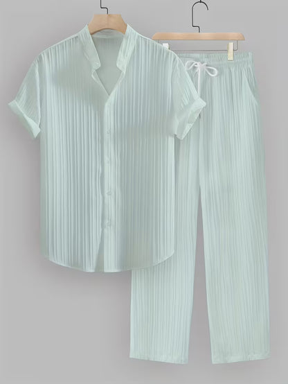 Men's Fashionable Cord Set Shirt Suit 2.0 (Shirt+BOTTOM)