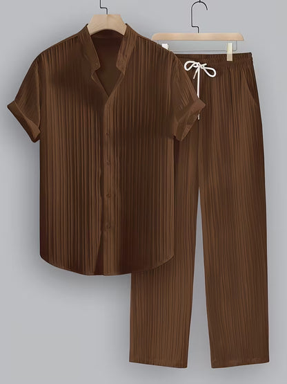 Men's Fashionable Cord Set Shirt Suit 2.0 (Shirt+BOTTOM)