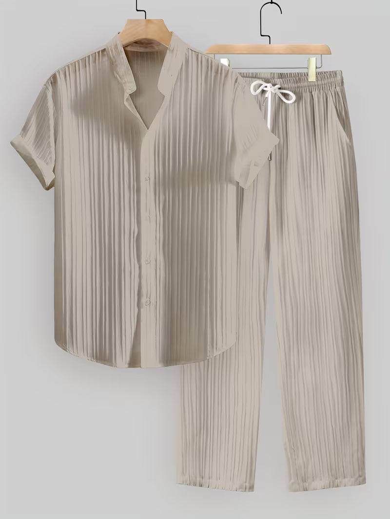 Men's Fashionable Cord Set Shirt Suit 2.0 (Shirt+BOTTOM)