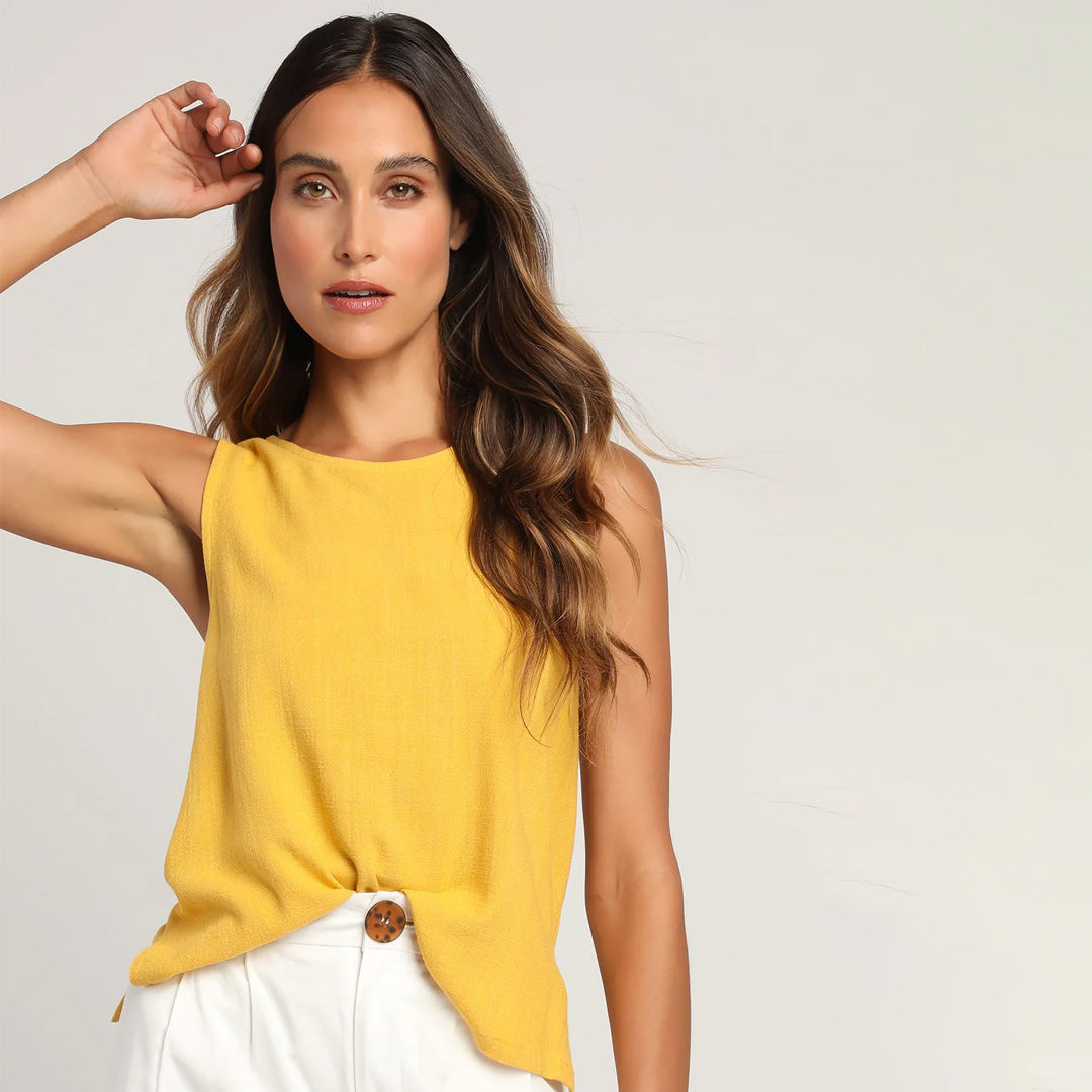 Mustard yellow cami store top