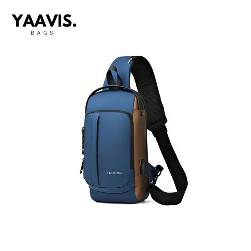 YAAVIS Men’s Anti-Theft Sling Chest Bag – USB Charging | Waterproof Travel Crossbody