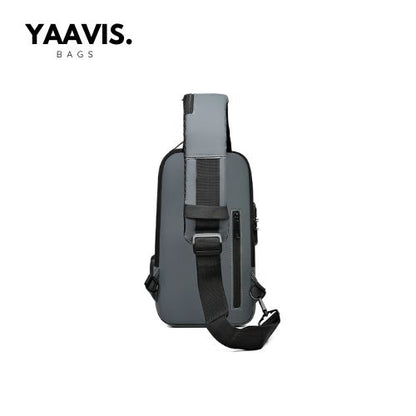 YAAVIS Men’s Anti-Theft Sling Chest Bag – USB Charging | Waterproof Travel Crossbody