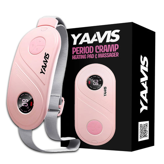 YAAVIS Period Cramp Heating Pad & Massager – Portable Rechargeable Pain Relief Belt