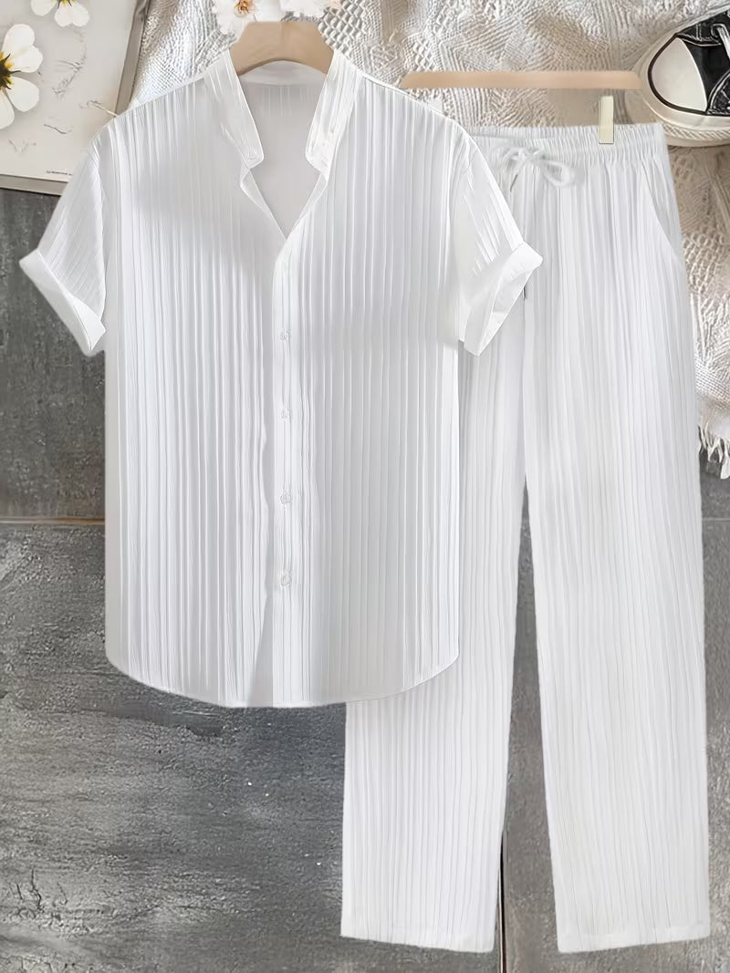 Men's Fashionable Cord Set Shirt Suit 2.0 (Shirt+BOTTOM)