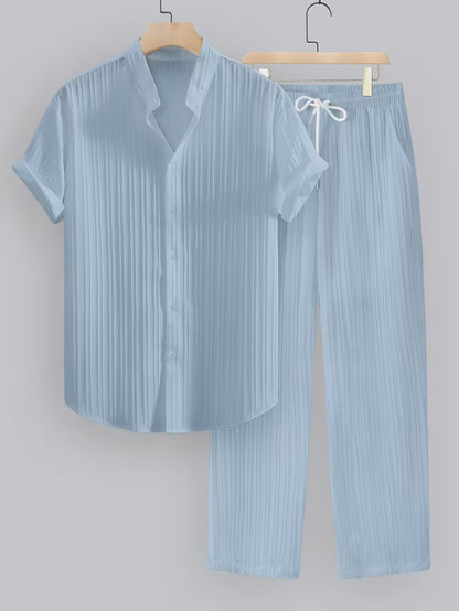 Men's Fashionable Cord Set Shirt Suit 2.0 (Shirt+BOTTOM)