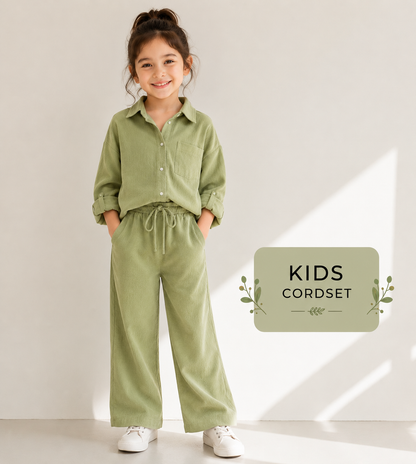 Little Luxe Kids Co-Ord Set – Soft Shirt & Wide-Leg Pants