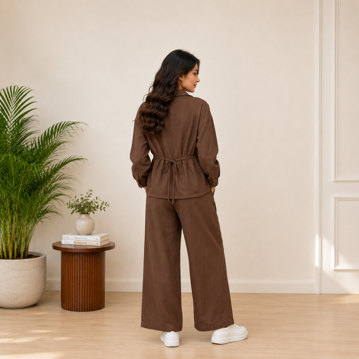 Mocha Elegance Co-Ord Set (TOP+BOTTOM)