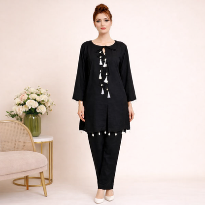Modern Minimal Tassel Kurta Set