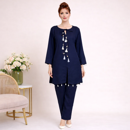 Modern Minimal Tassel Kurta Set