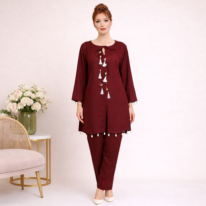 Modern Minimal Tassel Kurta Set