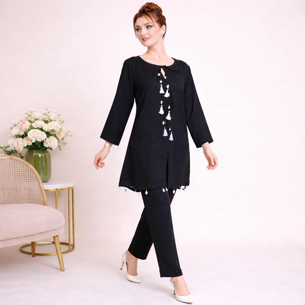 Modern Minimal Tassel Kurta Set