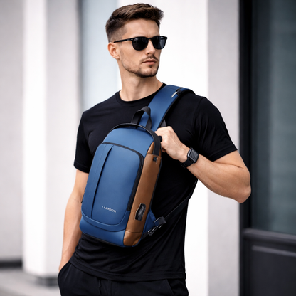YAAVIS Men’s Anti-Theft Sling Chest Bag – USB Charging | Waterproof Travel Crossbody