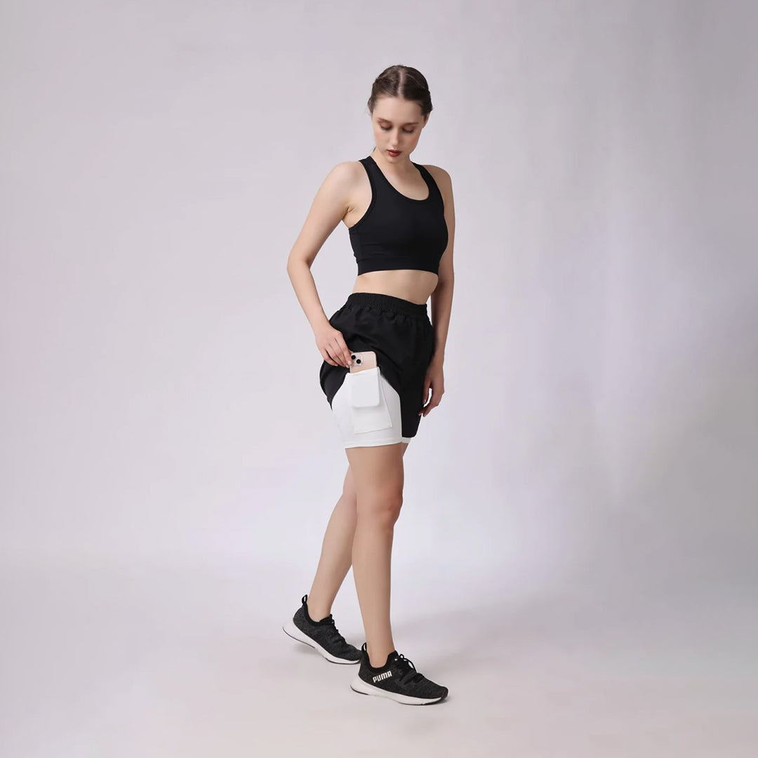 EmpowerFit: The Ultimate Fusion Sports Bra and Shorts Activewear Set