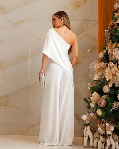 Celeste One-Shoulder Evening Jumpsuit