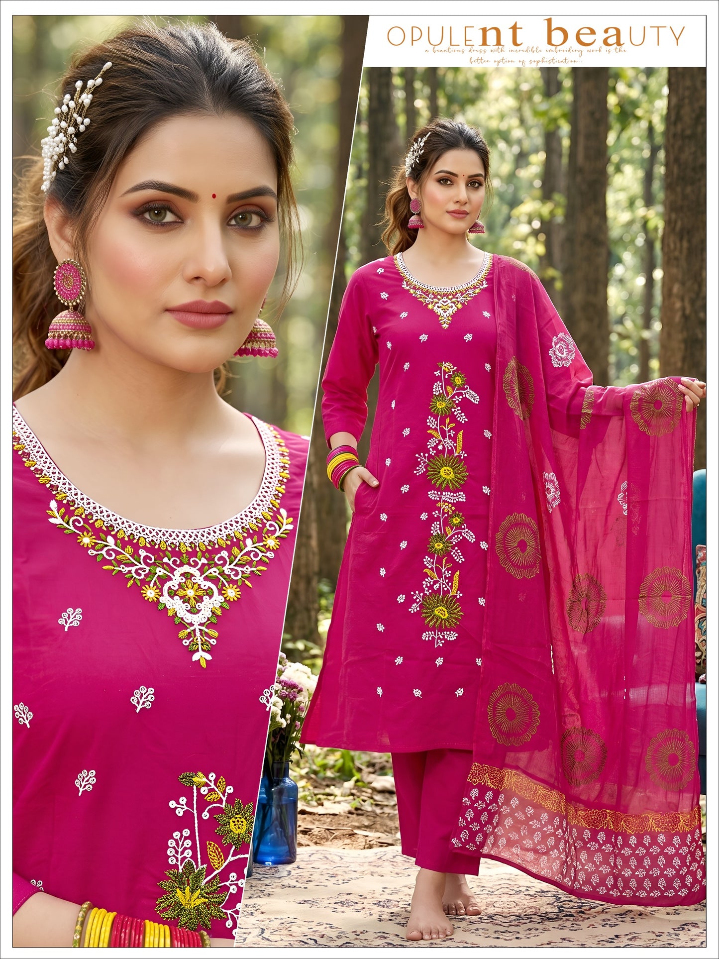 Rani Blossom Embroidered Suit Set